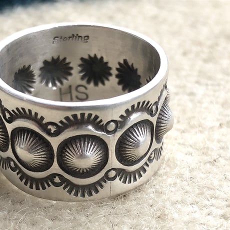 indian jewelry "Herman Smith (navajo)" stering silver  band ring
