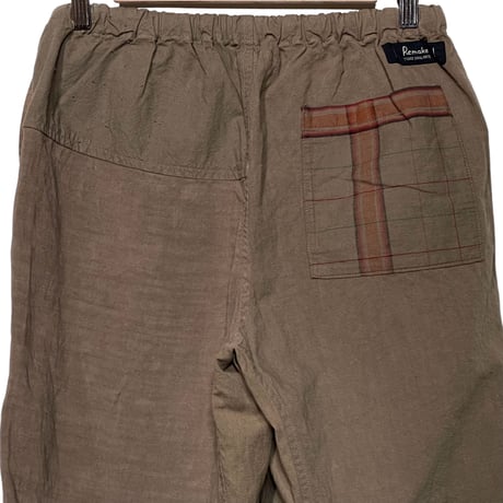TigreBrocante"remake euro linen sheets mix tagosaku pants“(mocha)unisex(S)