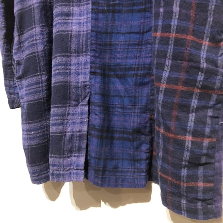 TigreBrocante"mix flannel check stallman coat"(purple)unisex