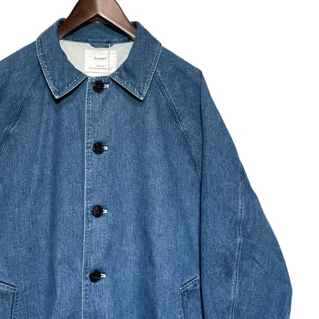 H.UNIT "Denim soutien collar coat washewd" (indigo) unisex