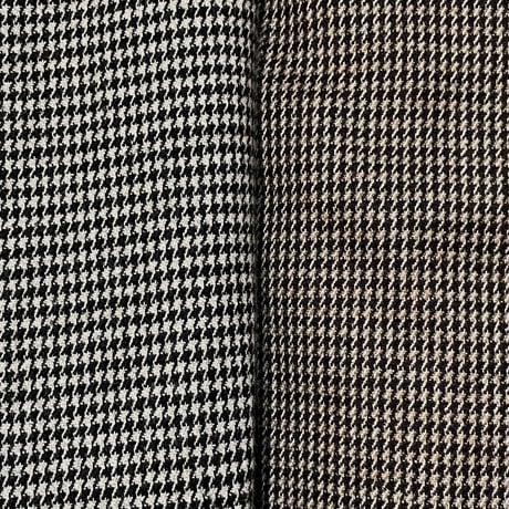 H.UNIT "chic-tweed gun club check wool easy pants"(brown) unisex