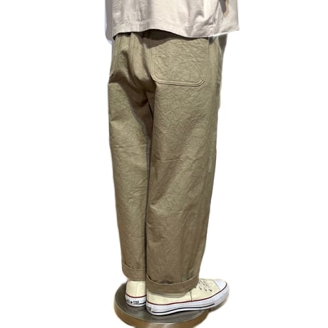 Linen ya"straight baker pants"(beige)women's