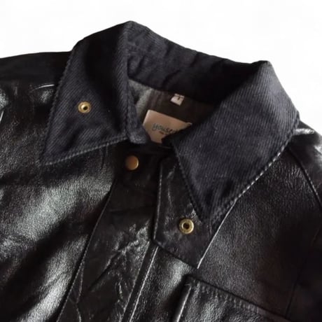 yoused"all leather fishing jacket"(black)unisex