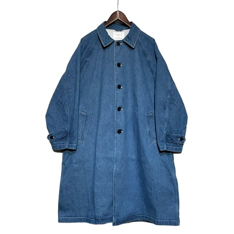 H.UNIT "Denim soutien collar coat washewd" (indigo) unisex