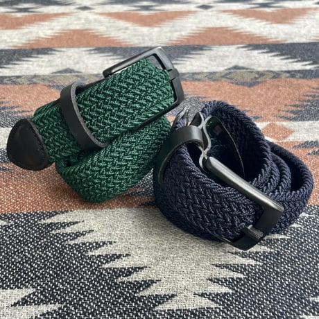 thomas bates U.S.A "colorado 3D printed eco backle elastic braid belt" (unisex)