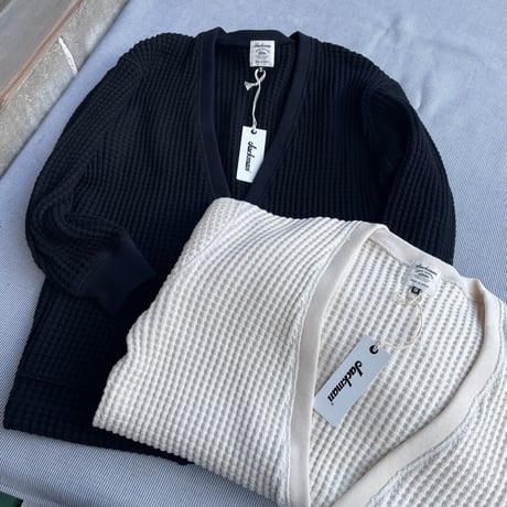 Jackman"cotton big waffle cardigan"(ivory) unisex