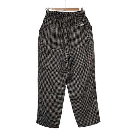 H.UNIT"Wool check work easy pants"(black) unisex