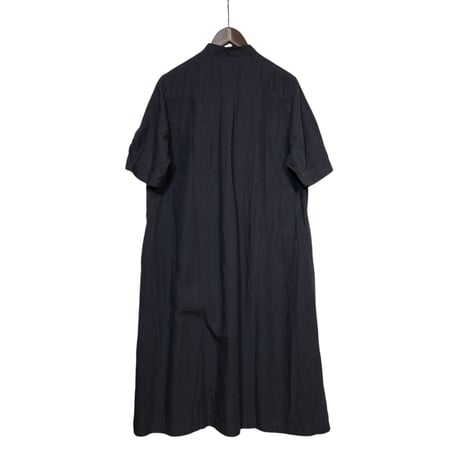 TigreBrocante"80 high density linen pullover tuck one-piece"(sumikuro)women's