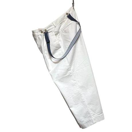 CAERULA PER LIGHTS"10oz denim suspender pants"(white)unisex