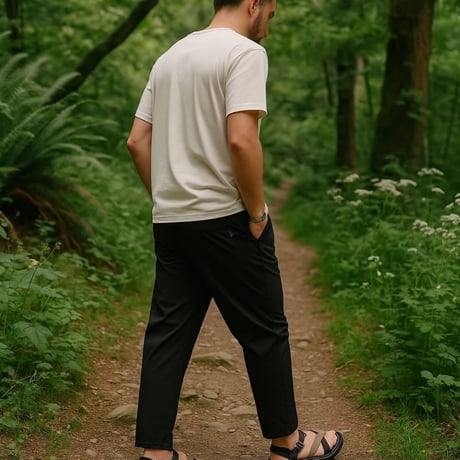 Slow Hands"nylon×polyester starch Morocco pants"(gray)unisex