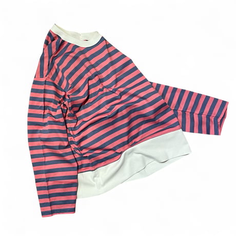 H.UNIT "border jersey stitch long sleevesT"(pink×purple) unisex