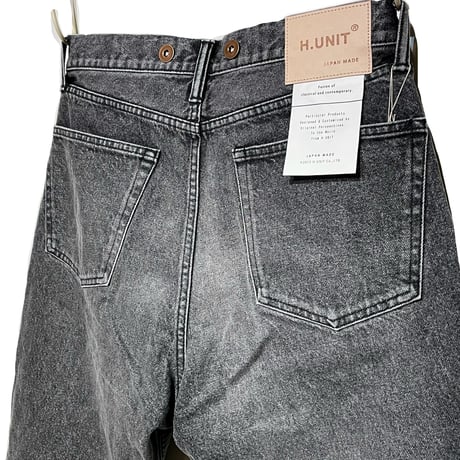 H.UNIT "14oz denim 5P real wash" (black) unisex