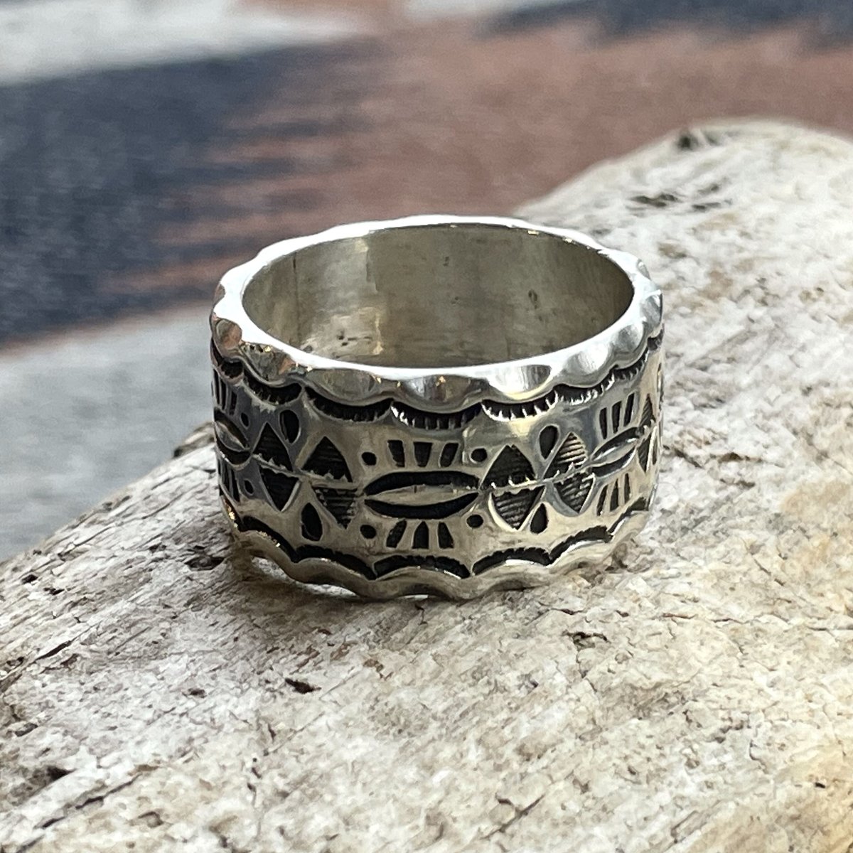 indian jewelry “ray adakai(navajo) “stamped ban