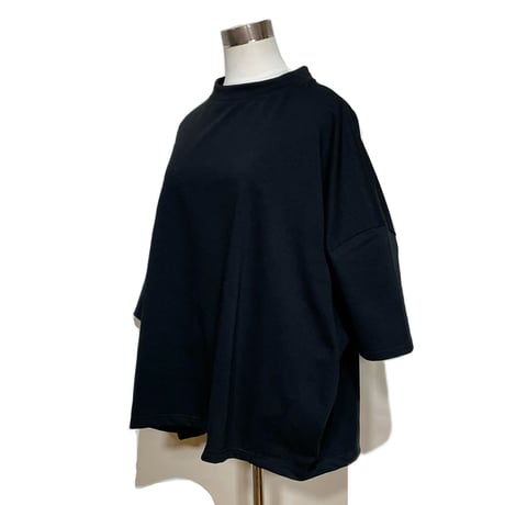 Linen ya"delave quater sleeve T-shirs"(black)women's
