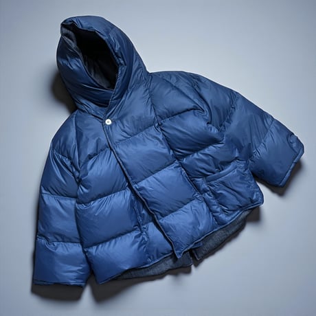 Slow Hands "poncho down parka reversible"(denim×blue)r
