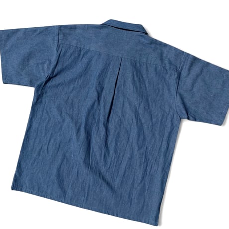 FLISTFIA"open collar short sleeve shirts"(indigo wash) unisex