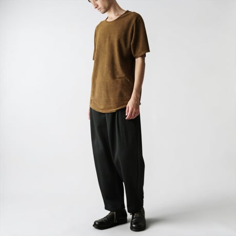 COLINA "CAPERTICA"Natural Dyed Linen Heavy Jersey Solid H/S Tee(赤墨)unisex