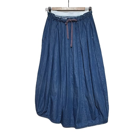 TigreBrocante"6oz denim barrel long  skirt"(fade)women's