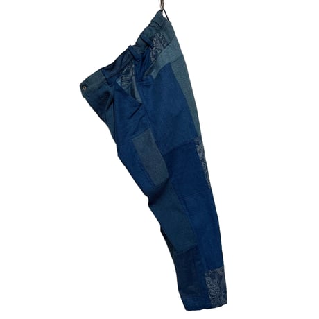 FUNSET OF ART "indigo patchwork karusan 5P pants"(indigo)unisex-L