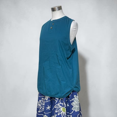 Slow Hands "organic cotton henley neck sleeveless"(unisex)