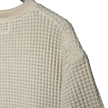 Jackman"cotton big waffle crew neck"(ivory) unisex