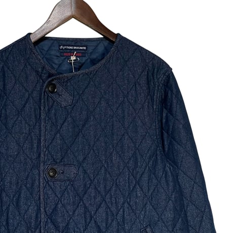 TigreBrocante"7oz denim quilting liner half coat“(indigo)women's