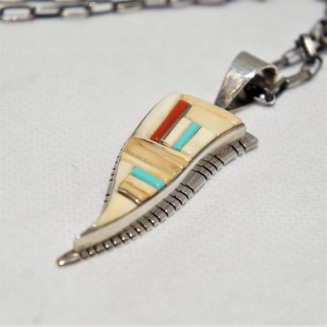 indian jewelry "David Tune(navajo)"ivory inlay top