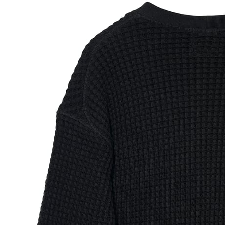 Jackman"cotton big waffle cardigan"(black) unisex