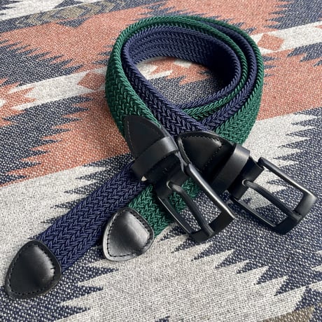 thomas bates U.S.A "colorado 3D printed eco backle elastic braid belt" (unisex)