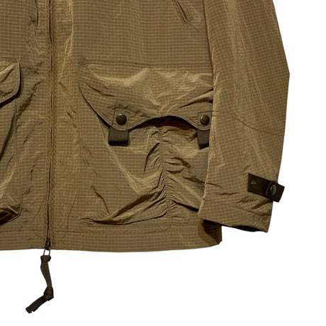 dip ltd"ripstop nylon×mesh army pocket hooded jacktet"(khaki)unisex