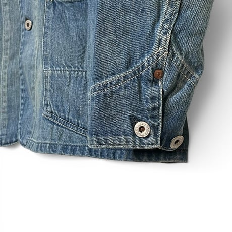 H.UNIT "9oz soft denim coveralls used wash" (indigo) unisex
