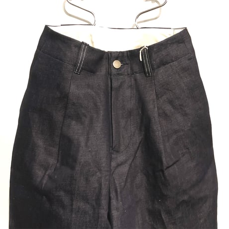 ASEEDONCLOUD"Handwerker cotton×linen denim wide trousers" (indigo)unisex
