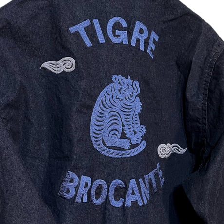 TigreBrocante”KU embroidery denim army rib jacket“(indigo)unisex