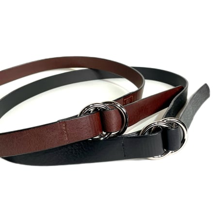 Cella Leather U.S.A "double ring cinch leather belt" (unisex)