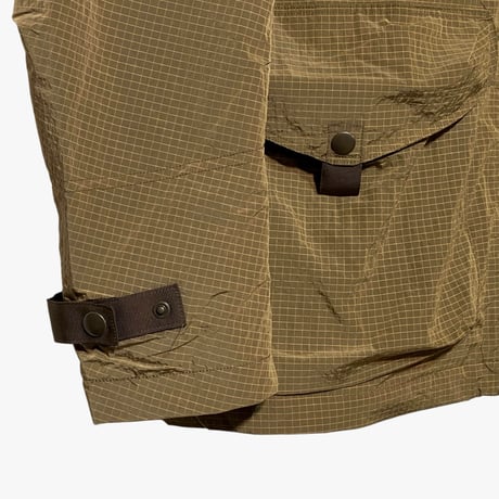dip ltd"ripstop nylon×mesh army pocket hooded jacktet"(khaki)unisex