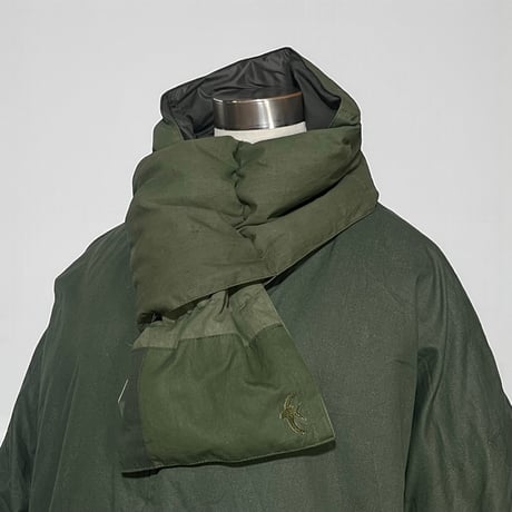 Slow Hands"recycle tent down neck warmer"(olive×olive)unisex