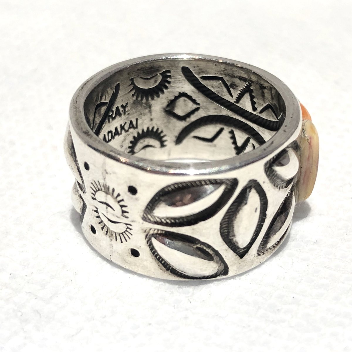 indian jewelry “ray adakai(navajo) “ muti inlay