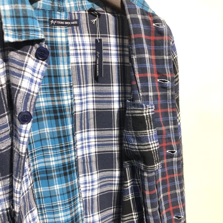 TigreBrocante"mix flannel check stallman coat"(fade)unisex