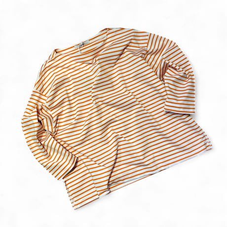 amne "BORDER"gride basqueⅢ(natural×orange)unisex