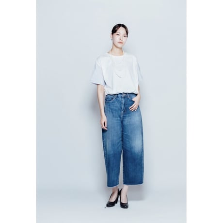 CAERULA"30 single jersey × broad plo T"(white×stripe) women's
