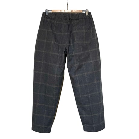 COLINA CAPERTICA "dark melange flannel check / Peg Top Easy Pants"(charcoal) unisex