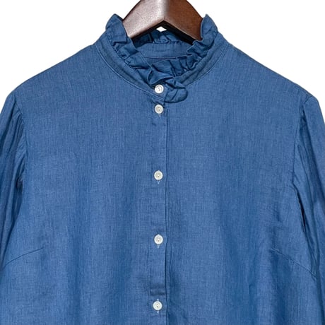 TigreBrocante"gather frill open shirts"(light indigo)women's