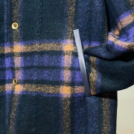 Slow Hands"Wool Check Shawl 3B Jacket"(unisex)
