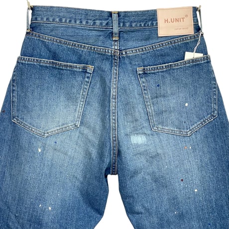 H.UNIT"13.5oz denim paint 5P used wash customized"(indigo) unisex