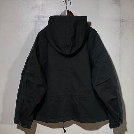 H.UNIT "HBT hooded jacket Used wash"(black)unisex