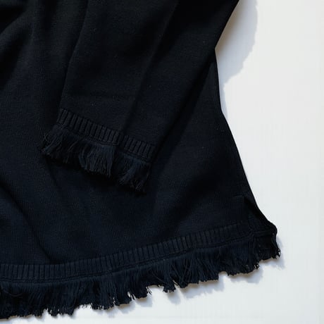 eyya"organic cotton fringe crew neck"(black)unisex