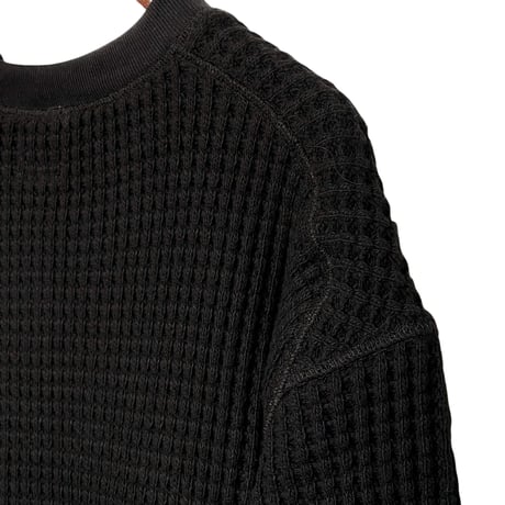 Jackman"cotton big waffle crew neck"(black) unisex