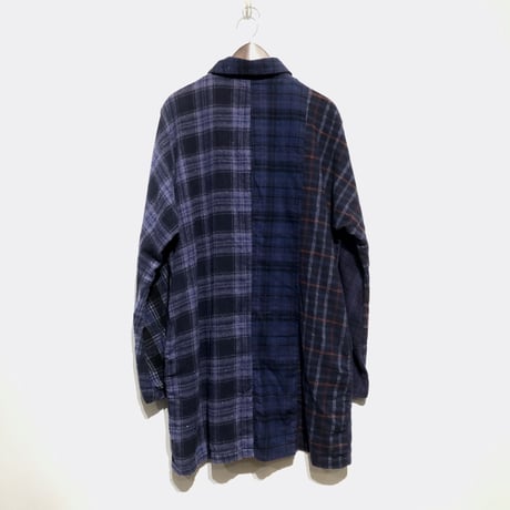 TigreBrocante"mix flannel check stallman coat"(purple)unisex