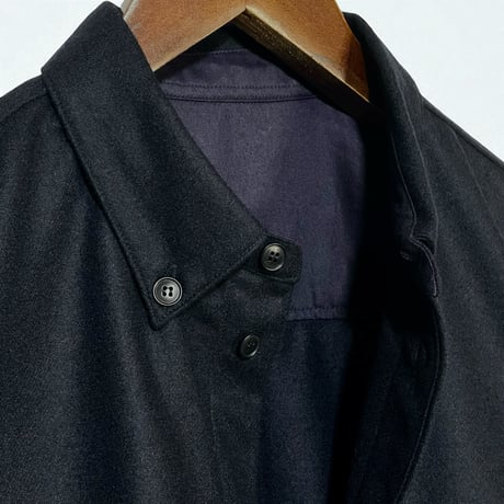 ASEEDONCLOUD"Handwerker wool flannel HW basic shirts"(navy)unisex