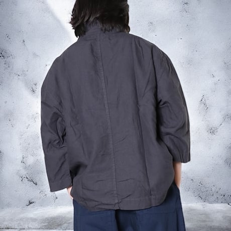 TigreBrocante"80 high density linen KIMONO shirts"(sumikuro)unisex